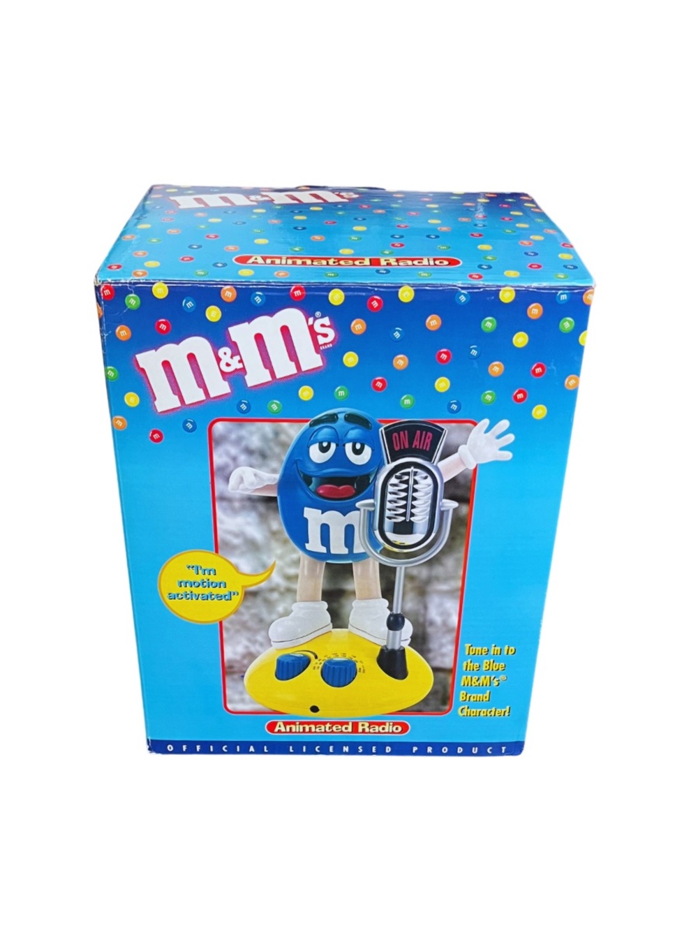 Vintage On Air Blue Animated M&M with AM/FM Radio